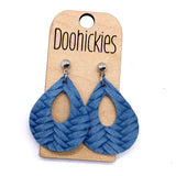 Fall Braided Raindrops - Leather Earrings
