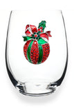 The Queens Jewels—Christmas Ornament Stemless Wine Glass