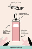 Aqua and Pink Floral LippyClip® Lip Balm Holder for Chapstick, Stocking Stuffer
