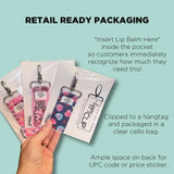 Aqua and Pink Floral LippyClip® Lip Balm Holder for Chapstick, Stocking Stuffer
