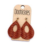 Fall Braided Raindrops - Leather Earrings
