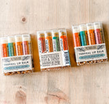 Tropical Pack of 4 Lip Balms - Raw Honey & Beeswax Lip Balm