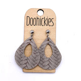 Fall Braided Raindrops - Leather Earrings