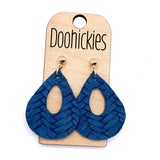 Fall Braided Raindrops - Leather Earrings