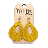 Fall Braided Raindrops - Leather Earrings