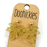 Dainty Acrylic Leaf Dangles - Fall Earrings