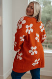 Enough Anyways Floral Cardigan in Burnt Orange