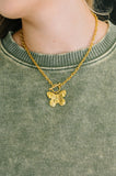 Flutter & Shine Butterfly Pendant Necklace in Gold