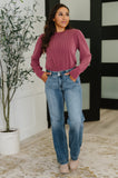 Simply Styled Balloon Sleeve Knit Top