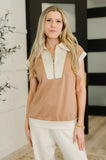 Whispered Urgently Color Block Half Zip Top