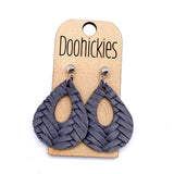 Fall Braided Raindrops - Leather Earrings