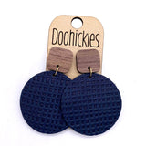 Walnut & Fall Spun Linen Piggyback Collection - Leather Earrings
