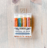 Tropical Pack of 4 Lip Balms - Raw Honey & Beeswax Lip Balm