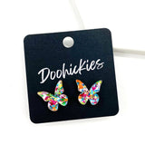 14mm Confetti Butterfly Studs- Summer Earrings