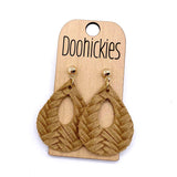 Fall Braided Raindrops - Leather Earrings