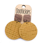 Walnut & Fall Spun Linen Piggyback Collection - Leather Earrings