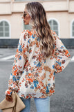 Floral Print Flounce Sleeve Blouse