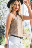 Embroidered Grecian Neck Tank Top