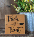 Primitive/Rustic Trick or Treat Halloween Shelf Sitter