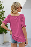 Short Flounce Sleeve Top