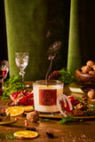 Rewined Poinsettia Candle