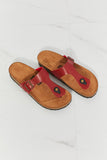 Drift Away T-Strap Flip-Flop in Wine