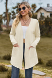 Cable-Knit Long Sleeve Cardigan with Pocket