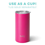 Matte Hot Pink Skinny Can Cooler