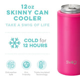 Matte Hot Pink Skinny Can Cooler