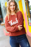 All I Want Thanksgiving Pop Up Embroidery Chunky Sweater