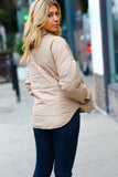 Eyes On You Taupe Quilted Puffer Jacket