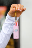 Pink Personal Alarm Flashlight Keychain