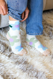 Cream Floral Ankle Socks