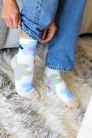 Cream Floral Ankle Socks