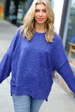 Electric Blue Now's the Time Mélange Sweater