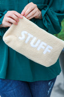 Taupe "Stuff" Sherpa Zipper Bag