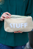 Taupe "Stuff" Sherpa Zipper Bag