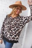 Leopard Print French Terry Reverse Stitch Top