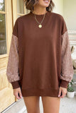 66 Plus Size Plaid/ Dot Mock Neck Sweatshirt (S-4X)