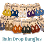 Fall Braided Raindrops - Leather Earrings