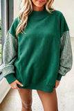 66 Plus Size Plaid/ Dot Mock Neck Sweatshirt (S-4X)