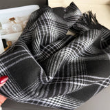 Checkerboard Winter Warm Cashmere Feel Scarf_CWASC03262