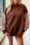 66 Plus Size Plaid/ Dot Mock Neck Sweatshirt (S-4X)