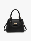 M2801 Zoey Triple Compartment Satchel w/ Twist-Lock Closure