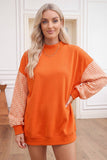 66 Plus Size Plaid/ Dot Mock Neck Sweatshirt (S-4X)