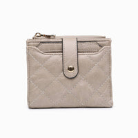 Melody Quilted Zip Top Wallet: Brown