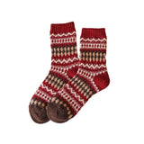 Thick Wool Red Crew Socks for Winter_CWMS03295