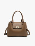 M2801 Zoey Triple Compartment Satchel w/ Twist-Lock Closure