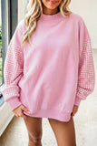 66 Plus Size Plaid/ Dot Mock Neck Sweatshirt (S-4X)