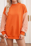 66 Plus Size Plaid/ Dot Mock Neck Sweatshirt (S-4X)